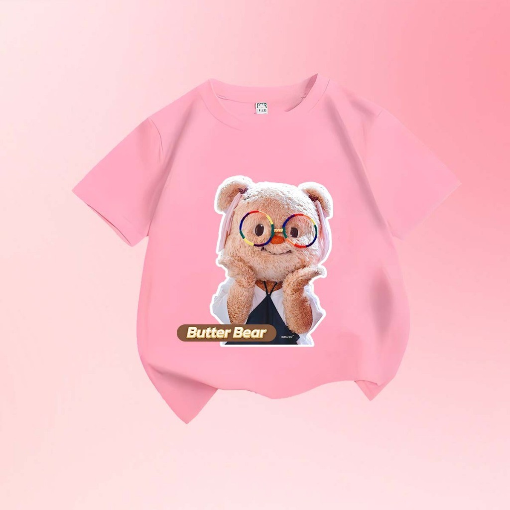 (จัดส่งตลอด 24 ชั่วโมง)💘  เสื้อยืดเด็ก Butterbear butter bear Children's T-shirt แฟชั่นสําหรับผู้ชาย และผู้หญิง T35