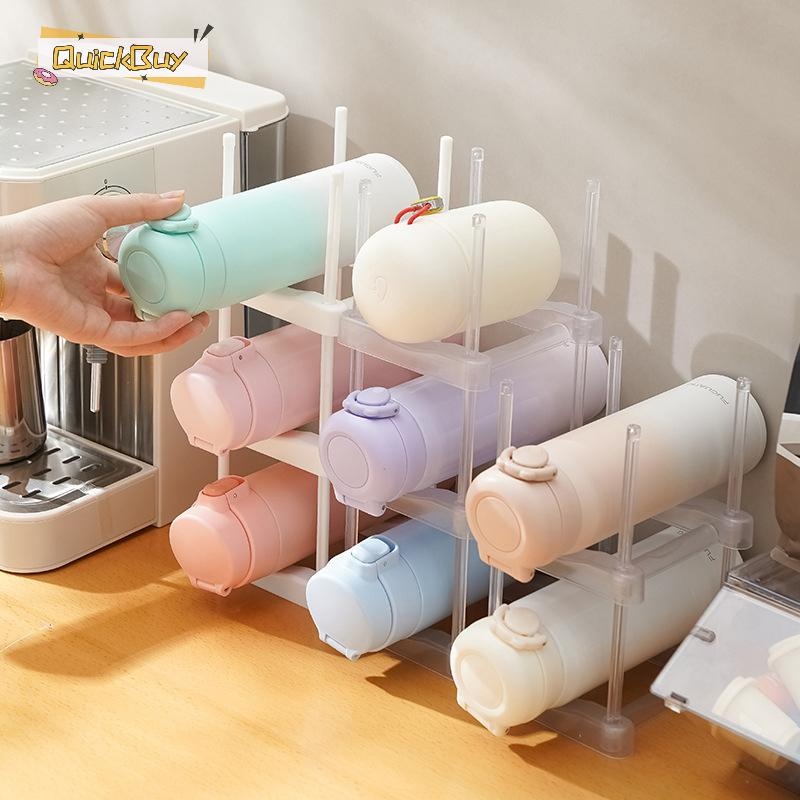 ซื้ออย่างรวดเร็ว ชั้นวางจัดเก็บขวดน้ําสร้างสรรค์เดสก์ท็อปโปร่งใสฉนวนกันความร้อนถ้วยชั้นเก็บของสามารถซ้อนชั้นวางไวน์หลายชั้นชั้นวางดื่