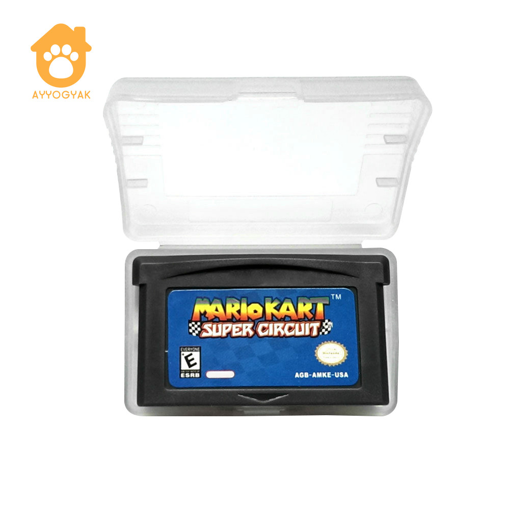 การ์ดตลับวิดีโอเกม Mario Kart Super Circuit สําหรับ Nintendo GameBoy Advance