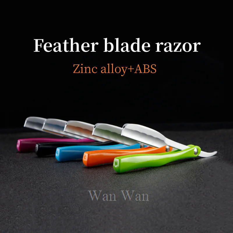 Manual Folding Shaver Feather Shaving Blade Razor Salon Beard Trimmer Zinc Alloy ABS Material Hair C