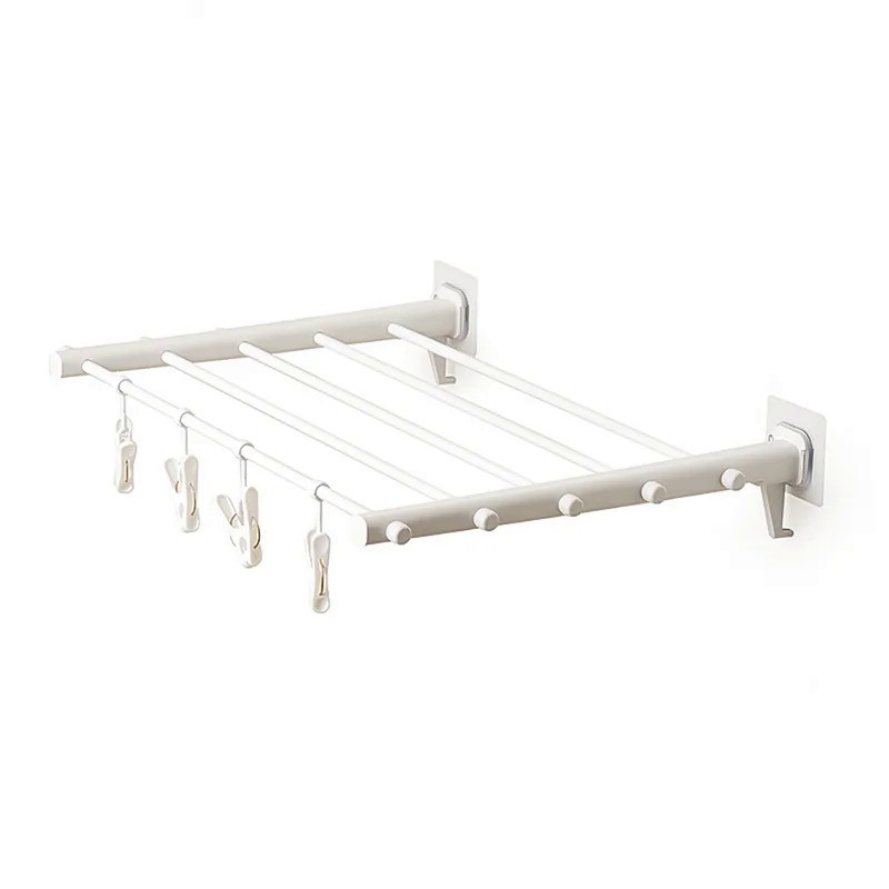 Telescopic Drying Rack Metal Clothes Hanger Collapsible Clothing Plastic Folding