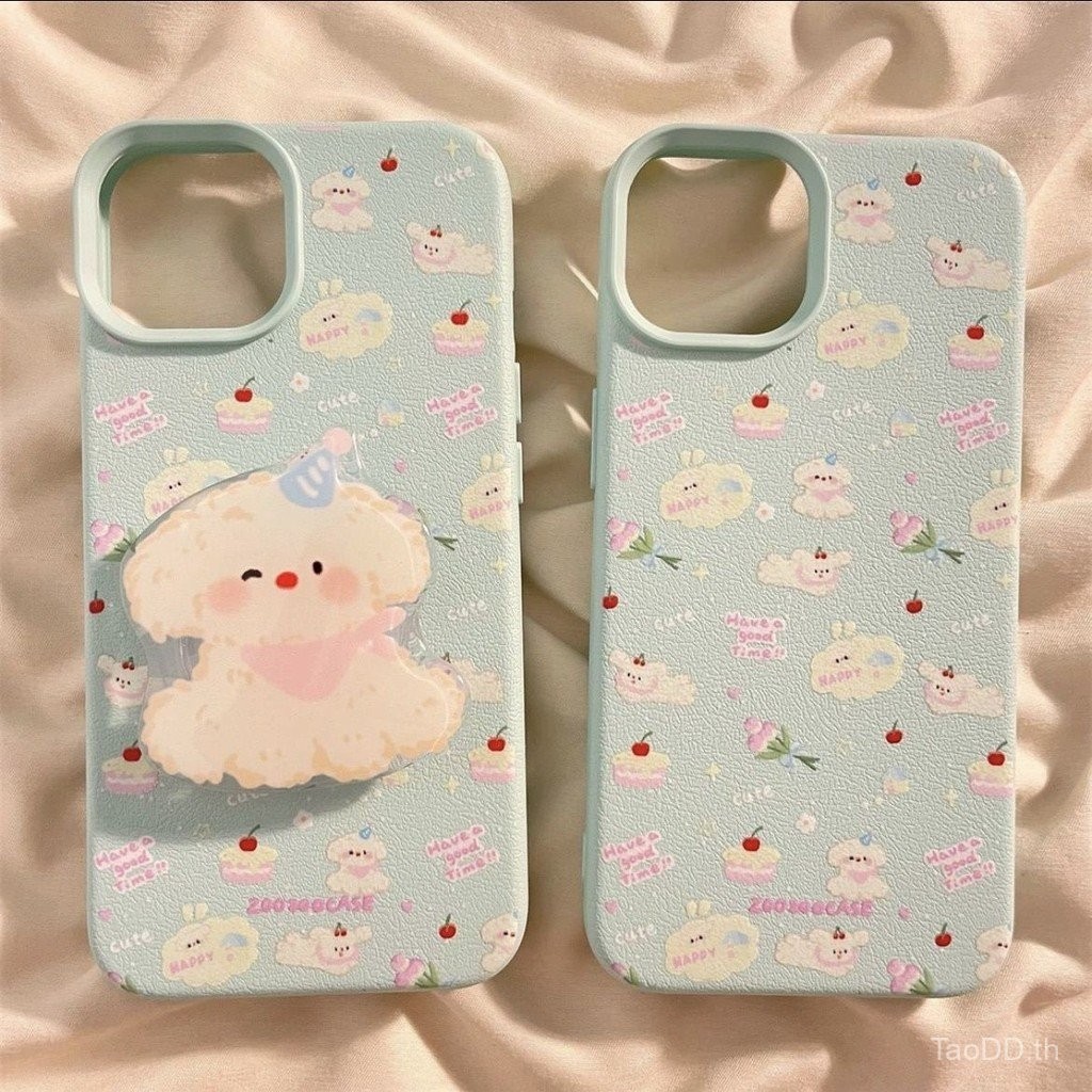เคสโทรศัพท์สำหรับ iPhone x XS XR xsmax 11 12 13 14 15 16 Pro Max PLUS เค้กเค้กสุนัขขยิบตาที่ใส่สุนัขแบบหุ้มทั้งเครื่องเคสนิ่มกันกระแทกกันกระแทกเคส zwhd