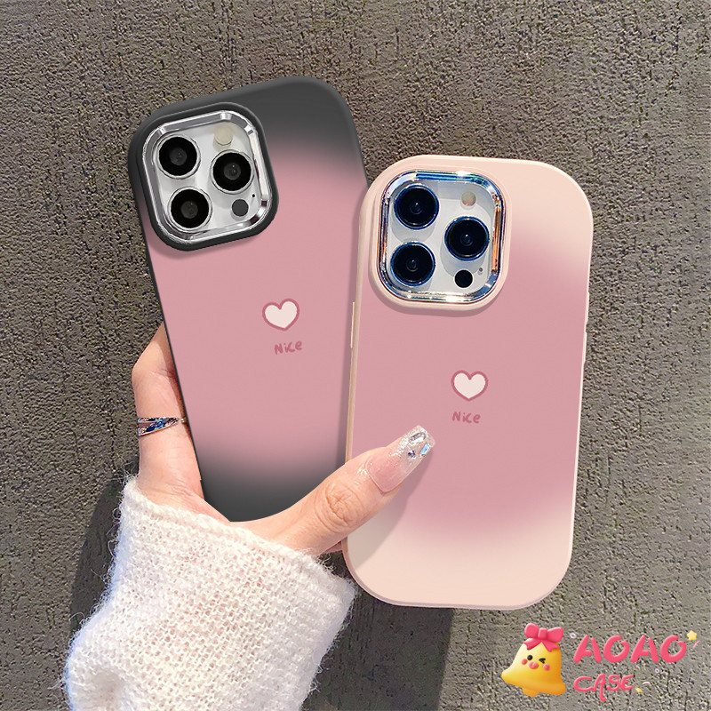 การไล่ระดับสีที่ดีเรียบง่ายหัวใจรักนุ่มนุ่ม เคสiPhone 11 15 12 13 14 Pro Max 7Plus XR 8 7 14 15 Plus X XS Max SE 2020