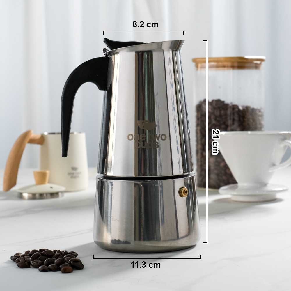 Moka pot เตาตั้งพื้นเอสเปรสโซ 9 ถ้วย ความจุขนาดใหญ่ 450ml สําหรับหลายคน - Z20