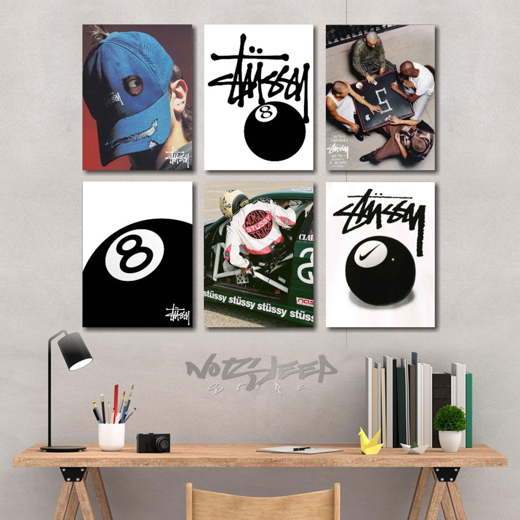 Kayu โปสเตอร์ไม้ 30x40 ความงามตกแต่งห้องโปสเตอร์ยี่ห้อ stussy streetwear stussy walldecor