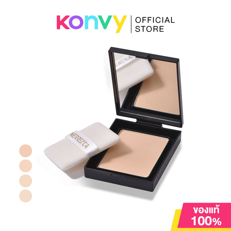 Merrez'ca Excellent Covering Skin Setting Pressed Powder 7g เมอร์เรซกา แป้งพัฟเนื้อแป้งเนียนละเอียด