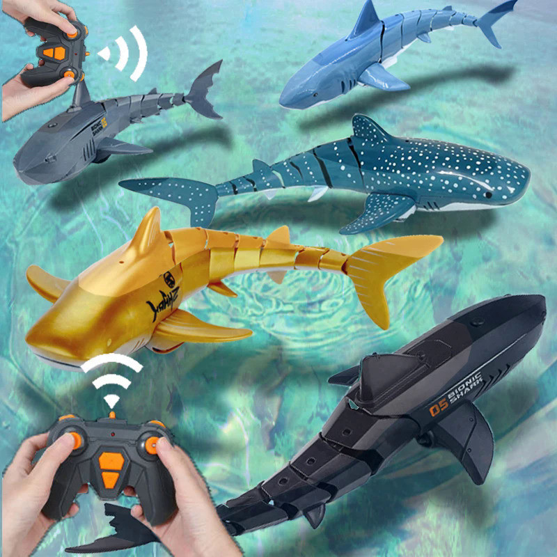 Rc Whale Shark Toy Robots Remote Control Animals Marine Life Tub Pool Electric Fish Children Bath To
