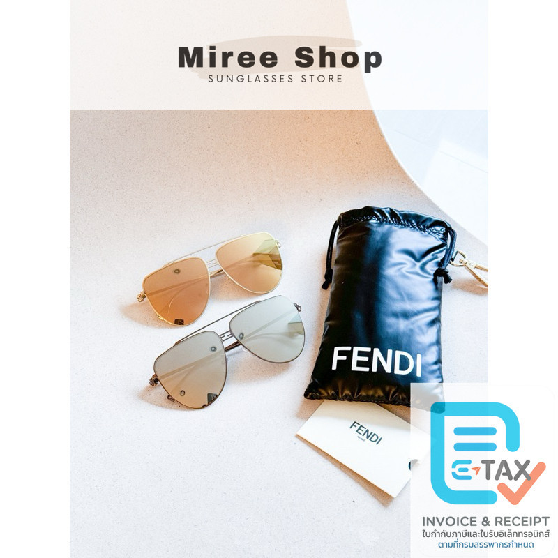 Fendi Baguette Sunglasses เลนส์ปรอทสวยหรูหรา ของแท้เท่านั้นค่า FE40122U