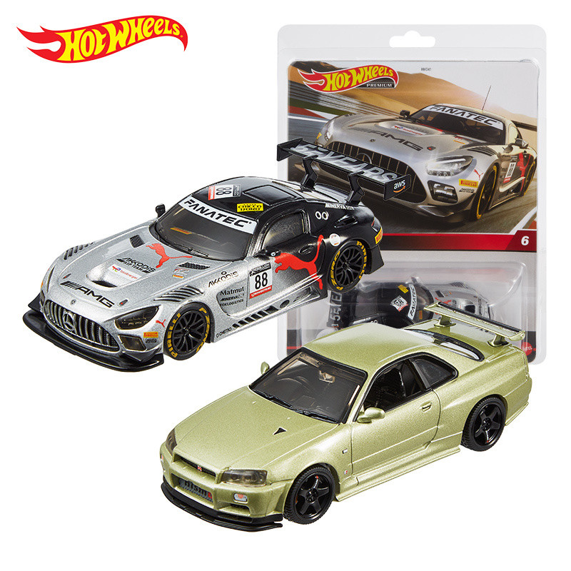 [Alloy Car] Mattel Hot Wheels Small Sports Car Collection Series 1:43 Mercedes-Benz GT3 Nissan GTR โลหะผสมรถรุ่นของเล่น hmd41