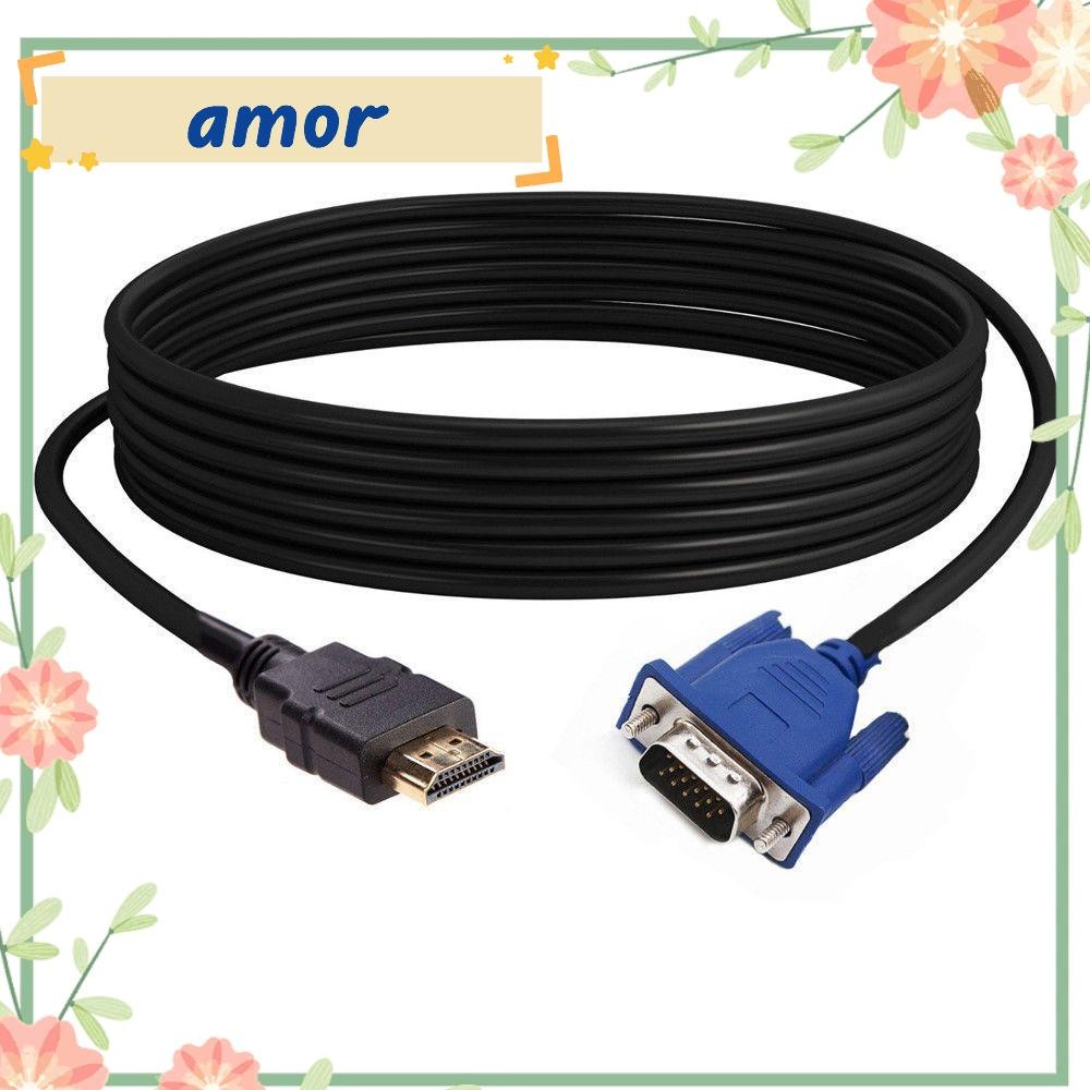 Amor12 1-5m HDMI-ใช้งานร่วมกับ VGA Converter Professional 1080P Video Connector AV อะแดปเตอร์สําหรับ