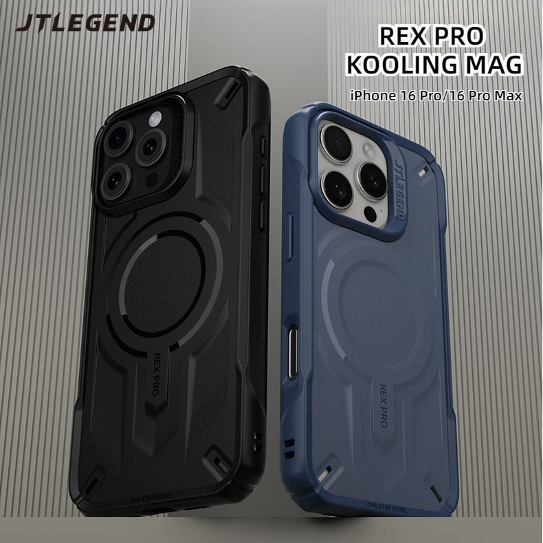 Jtlegend REX Pro KOOLING MAG เคสกันกระแทกสําหรับ IPhone 16 Pro Max/16 Pro การกระจายความร้อน Micro Matte ทหารเกรดกันกระแทกฝาครอบแม่เหล็ก