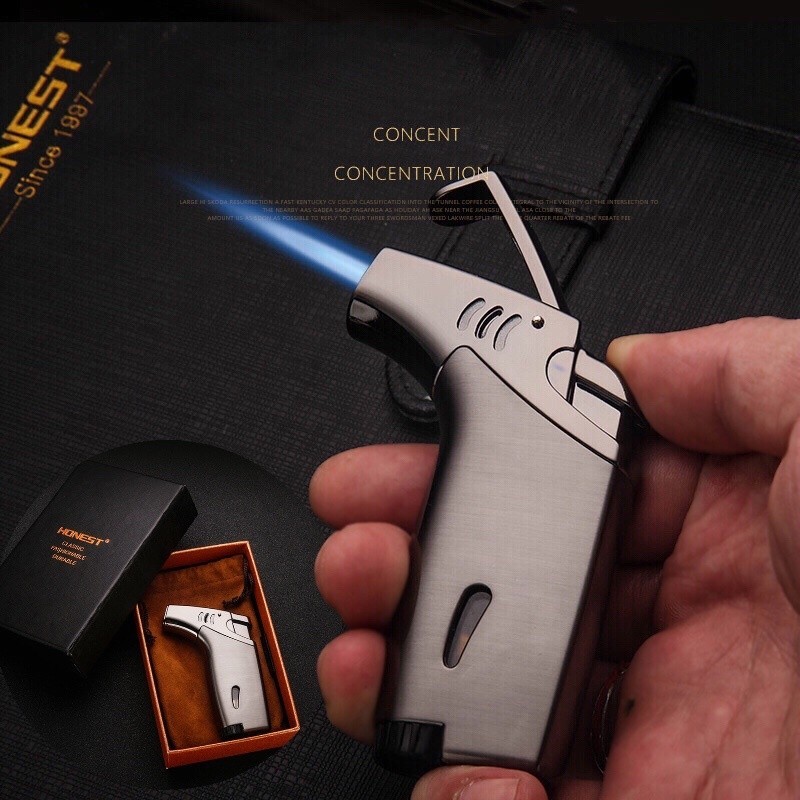 HONEST ไฟฟู่ อุปกรณ์จุดไฟ หัวพ่นไฟแบบเติมแก๊สได้ ผลิตวัสดุโลหะ รุ่น486