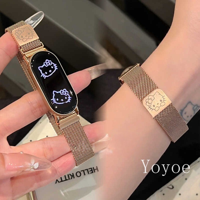 สายรัดสําหรับ เสี่ยวหมี่ ไมล์ วง10 8 9 7สร้อยข้อมือผู้หญิงสาวแฟชั่นโลหะตาข่ายสายนาฬิกาข้อมือสําหรับ ไมล์band 6 5 4 3 เอ็นเอฟซี เปลี่ยนอุป