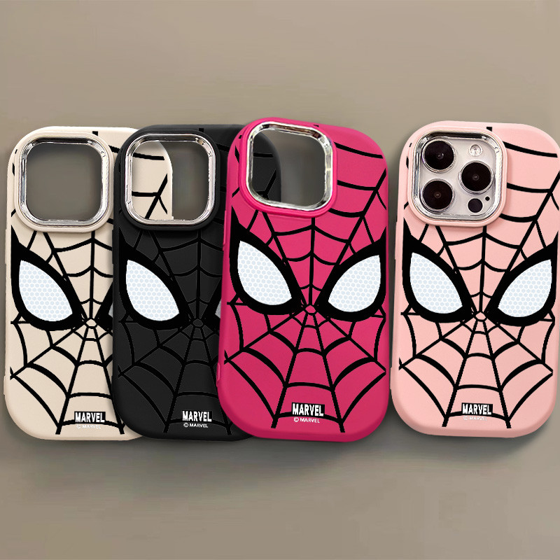 Black Spider Web Spider Man เคสโทรศัพท์สําหรับ IPhone 15promax 13pro Anti Dirt ทนทาน IPhone14 12 16 Frosted 7 8plus รูขนาดใหญ่เต็มแพคเกจเคสโทรศัพท์