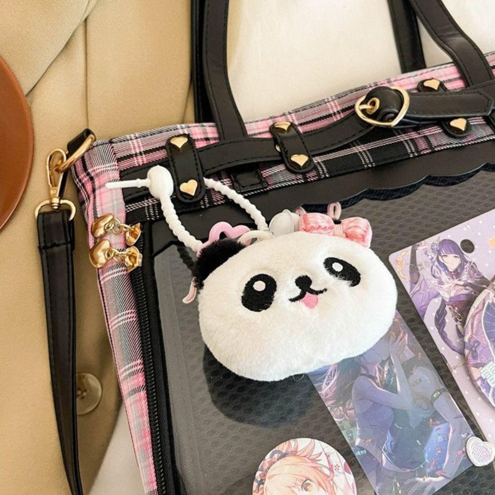 Lilyes การ์ตูนอะนิเมะ Itabag, Y2K ความจุขนาดใหญ่ JK Crossbody กระเป๋า, กระเป๋าเป้สะพายหลังหวาน Kawaii ตุ๊กตาป้ายจอแสดงผลกระเป๋าสะพายโปร่งใสของขวัญวันเกิด