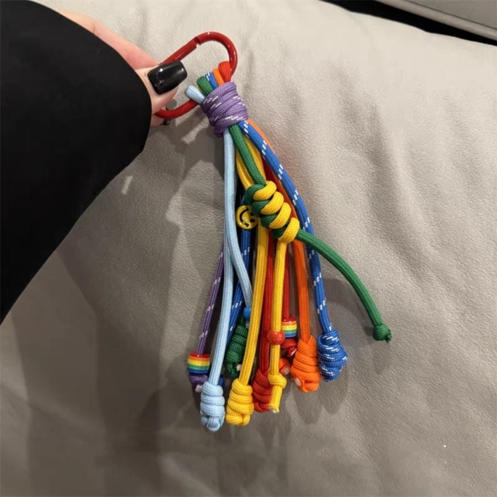 Color Bag Pendant Climbing Rope Girl Heart Niche Unique Car Keychain Bag Pendant miu Series