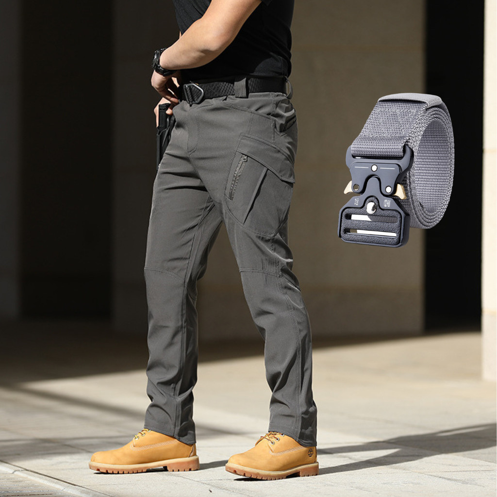 IX9 กางเกงคาร์โก้ กางเกงยุทธวิธี ผ้ายืด ผ้าริปสตอปกันน้ำ มีช่องกระเป๋าหลายช่อง XS-4XL