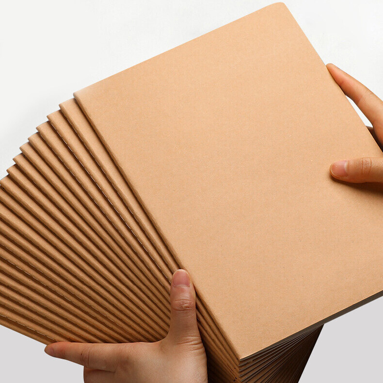 KOALA สมุดจด A5/16K โน้ตบุ๊คกระดาษคราฟท์ B5หนานักศึกษาหนังสือว่างเปล่าทรงสี่เหลี่ยมเส้นแนวนอนแบบย้อนยุคที่เรียบง่าย - รูปที่ 4