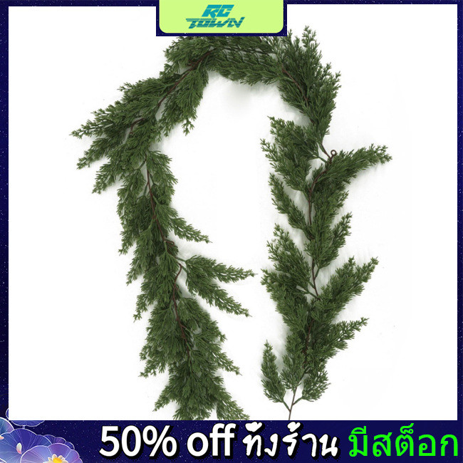 Rctown 6 Ft Christmas Garland, Christmas Mantel Cypress Garland, Dense Pine Real Touch Garland เครื่องประดับตกแต่ง, Centerpiece Garland สําหรับกลางแจ้งในร่มตกแต่ง