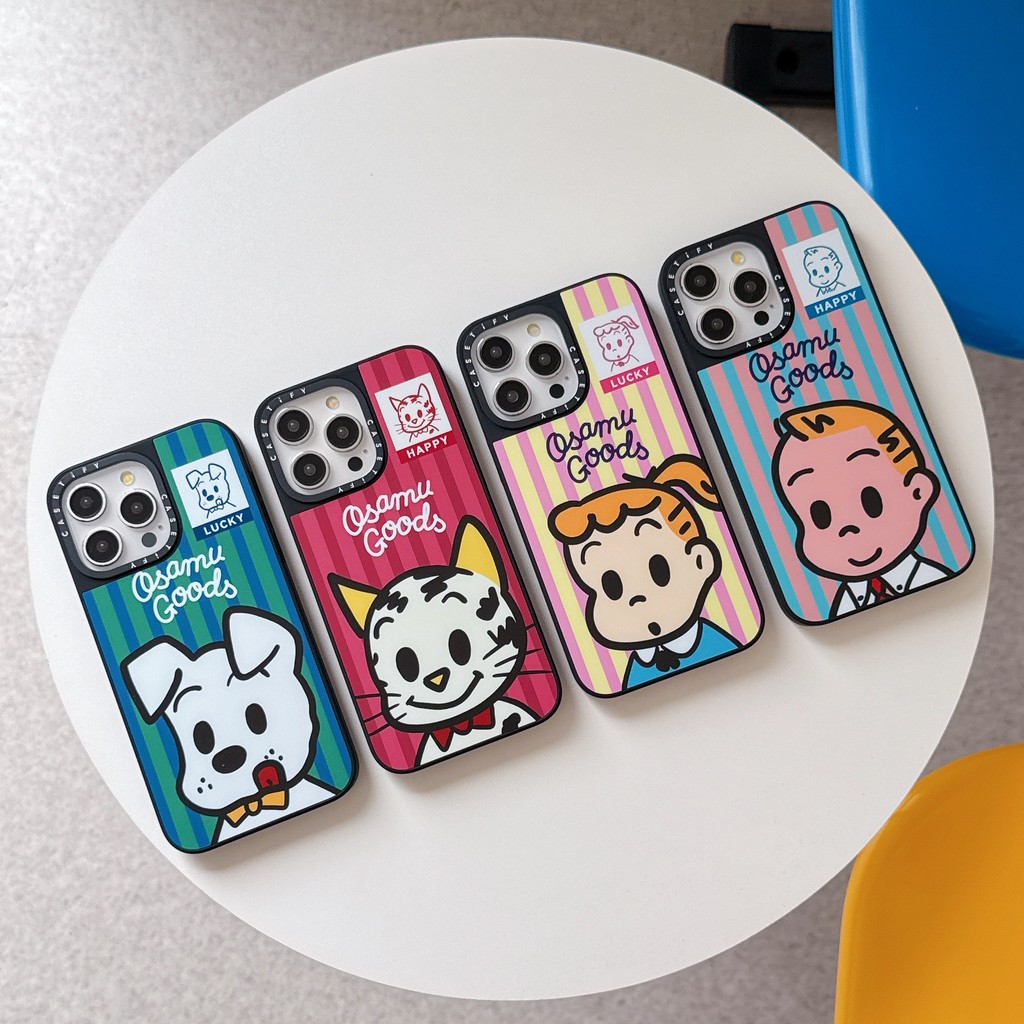 Tify OSAMU HARADA LUCKY HAPPY GOODS กระจกแม่เหล็กโทรศัพท์มือถือสําหรับ iPhone 16 15 14 13 12 11 Pro Max Plus Pro เว้านูนบรรเทา