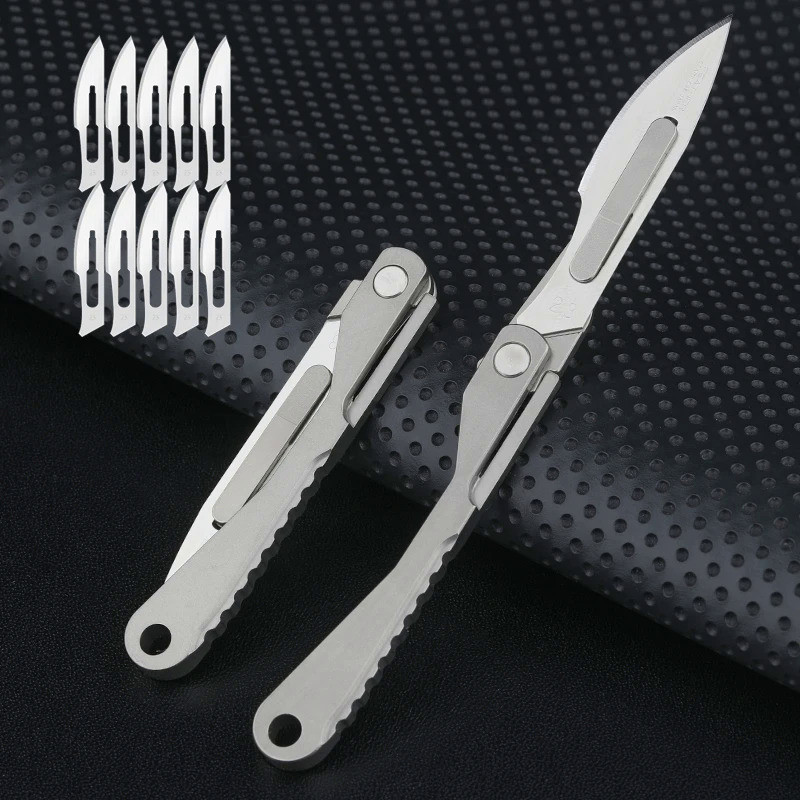 Titanium Alloy Scalpel Fast Open Medical Folding Knife EDC Outdoor Unpacking Pocket Knife Outdoor ca