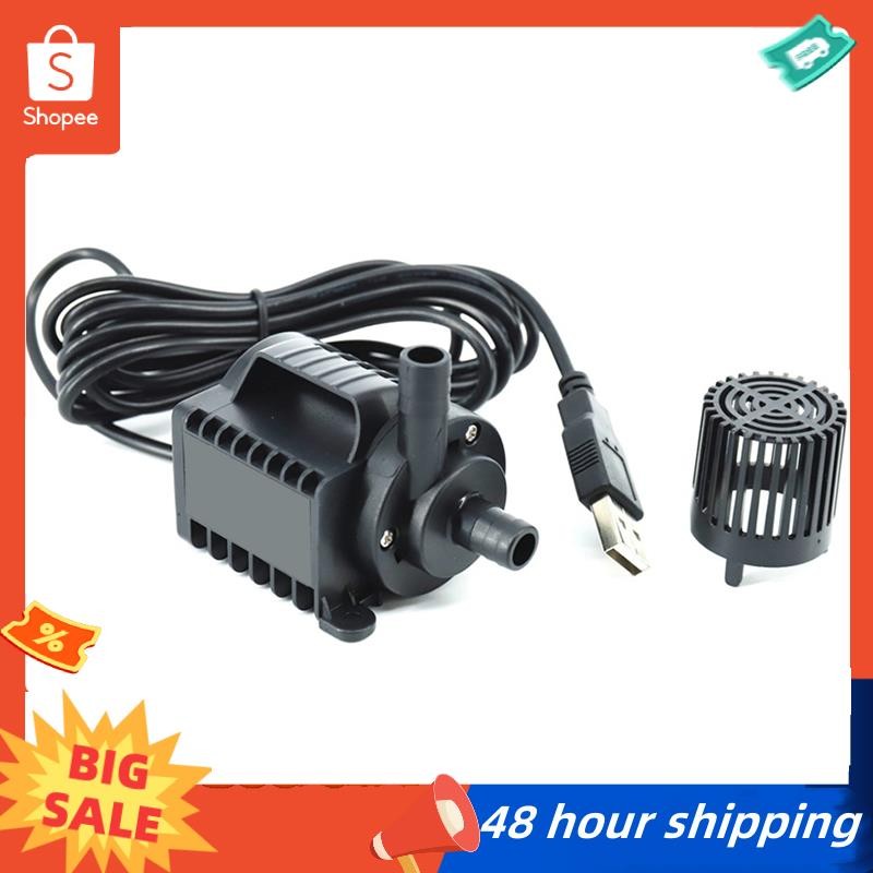 พร้อมสต็อก 5V ปั๊มน้ําแบบจุ่ม 0-600L/H ปั๊มน้ําพุขนาดเล็ก 8 ระดับปรับได้ 0-7.2ft ยก USB ชาร์จสําหรับ