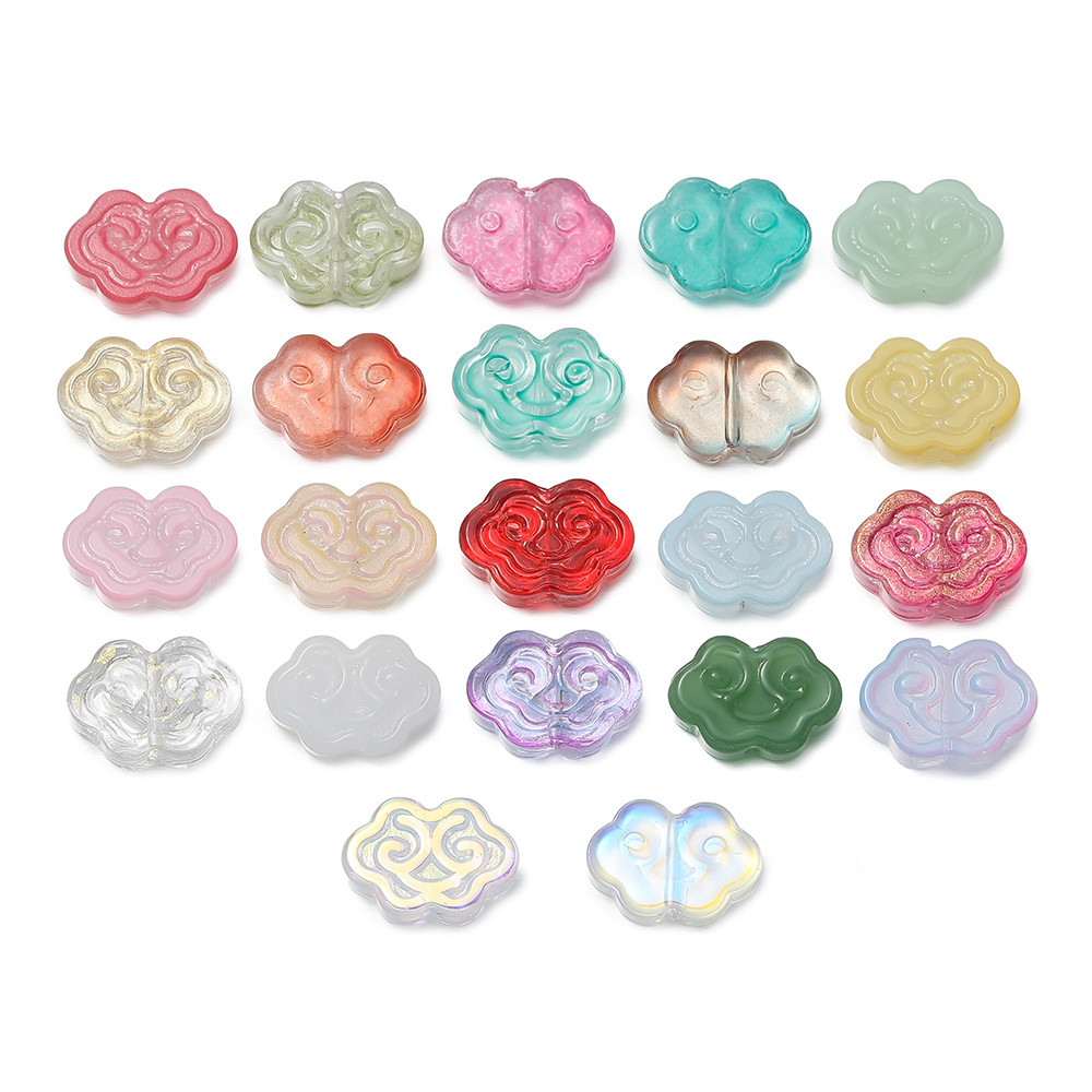 ชุด 10 ลูกปัดแก้วไล่เบื่อเมฆมงคล - ลูกปัดสีโปร่งใส DIY เครื่องประดับ