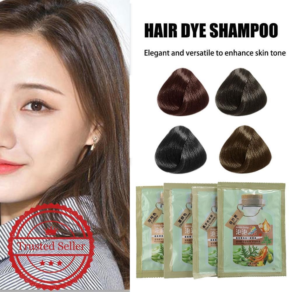 30ml สีเขียวกระเป๋า Bubble Hair Dye Botanical กระเป๋า Nonstick Hair Home Scalp Foam สีเทาปกสี J8
