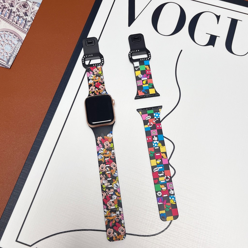 Disney Mickey Mouse CASETiFY คุณภาพสูงการจับคู่สี TPU สําหรับ iPhone WATCH สกุลเงิน 38 มม.40 มม.41 มม.42 มม.44 มม.45 มม.49 มม.