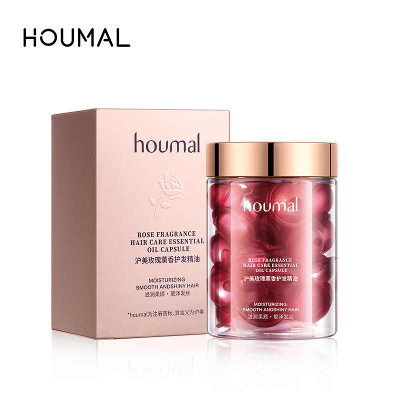 Houmai Rose Fragrance Hair Care Essential Oil Capsules ร้านทําผม Hair Essential Oil Softening