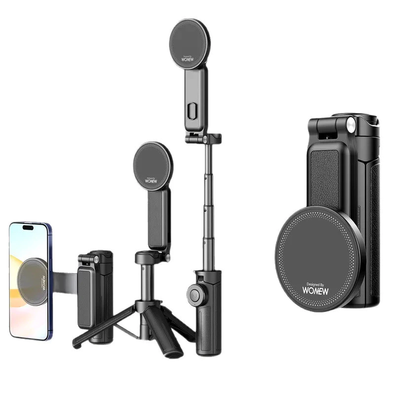 Wonew Z2 สามในหนึ่งเดียว Mini Selfie Stick Magnetic Selfie วงเล็บโทรศัพท์มือถือน้ําหนักเบาขาตั้งกล้องถ่ายภาพสําหรับ Vlog Selfie thumbnail 10