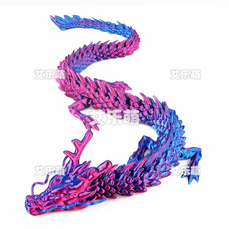 มังกรจีนพิมพ์ 3D; ลูกตุ้ม 3d พิมพ์มังกร; เครื่องประดับของเล่นมังกรคริสตัลสีสันสดใส มังกรร่วม;