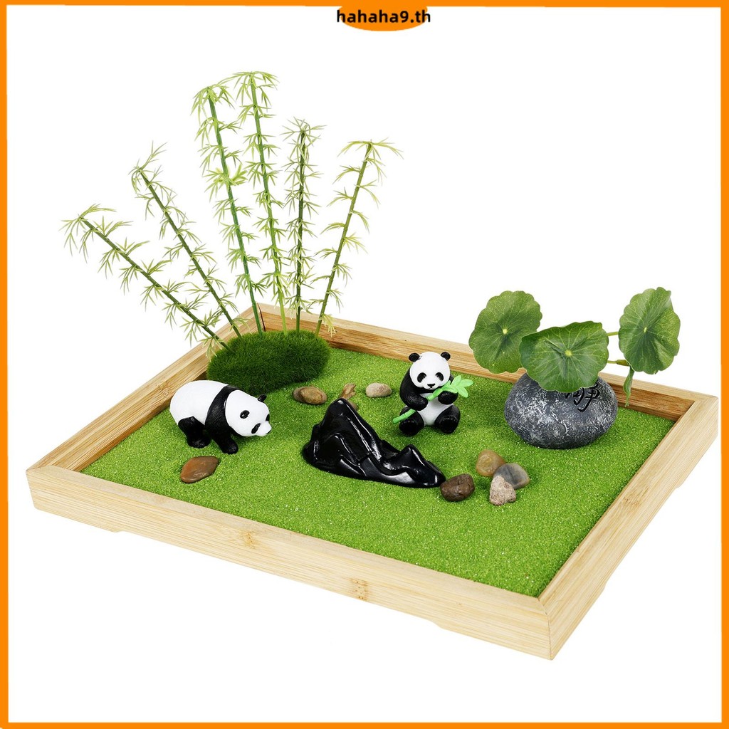 Panda Zen Gardens Rake Decor ผ่อนคลาย Mini Zen Garden Kit สําหรับโต๊ะทํางาน SHOPTKC8596