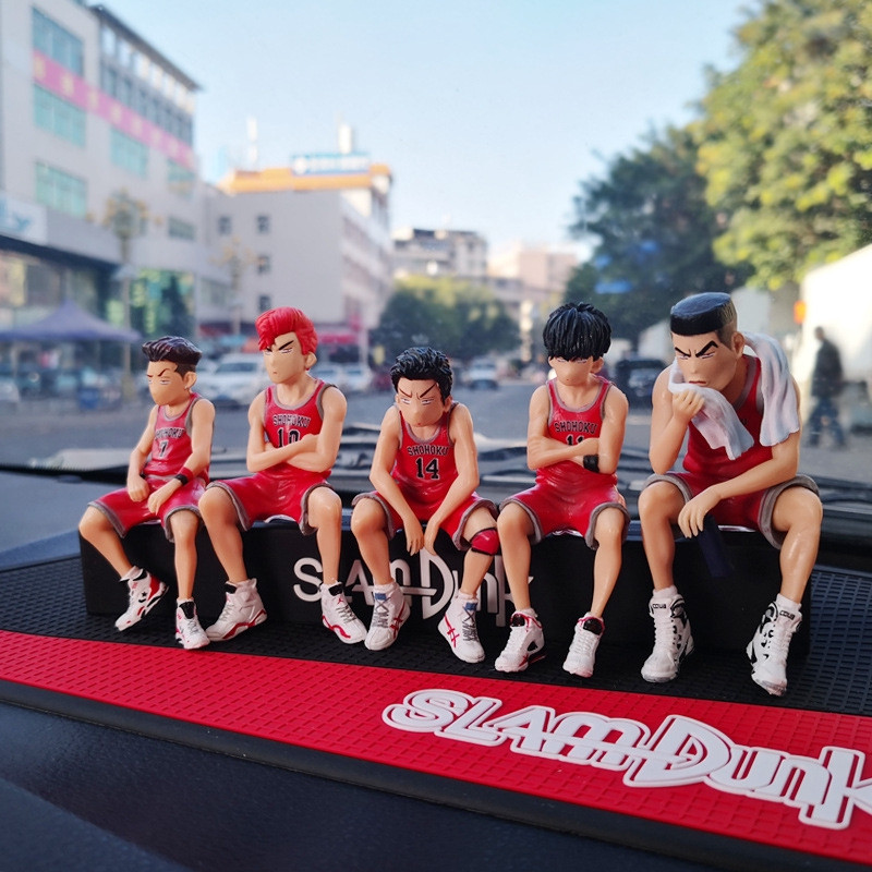 5 ชิ้น/เซ็ต SLAM DUNK SHOHOKU บาสเกตบอลทีม Hanamichi Sakuragi Action Figure ของเล่นรถ Dashboard อุปกรณ์ตกแต่ง
