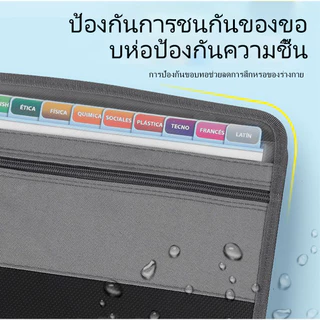 กระเป๋าเก็บเอกสารแบบซิป A4 โฟลเดอร์ขยาย 13 ชั้น ช่อง การออกแบบซิปคู่ จัดเอกสารสำนักงาน และสรุปข้อมูลนักเรียน
