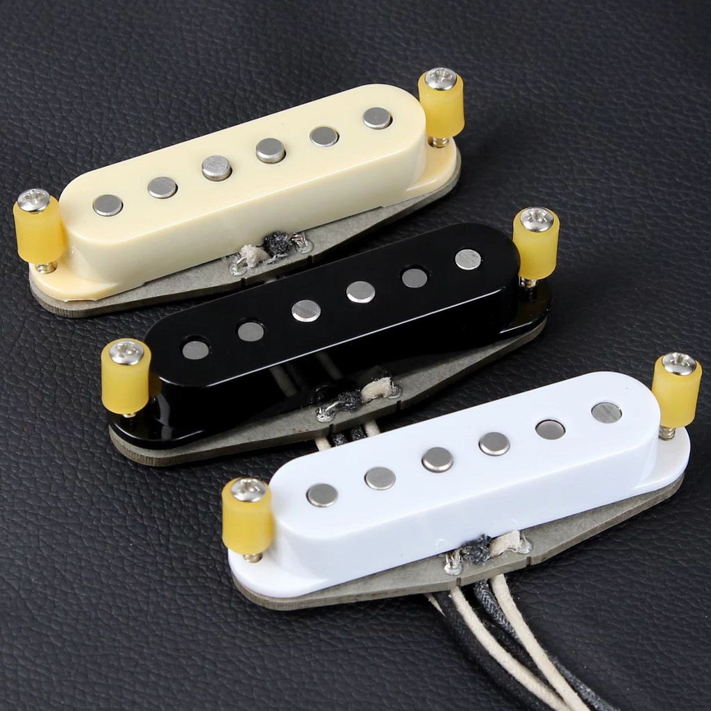 FLEOR 1PC Vintage ST-สไตล์Alnico 5 Single Coil Pickup Handwound Staggered 52 มม.Blues 60sชิ้นส่วนกีตาร์ไฟฟ้า