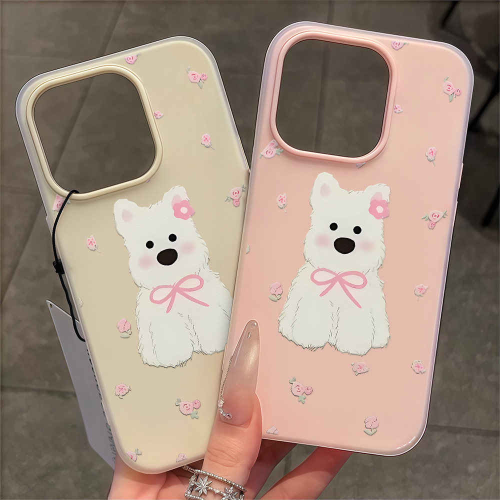จัดส่งทันที เคสไอโฟน12 หมาเวสตี้แก๊งค์ น่ารัก เคสด้านครอบสองชั้นสีสัน For IPhone13 11 12 14PLUS 6/7/8 15 16Pro MAX XS XR