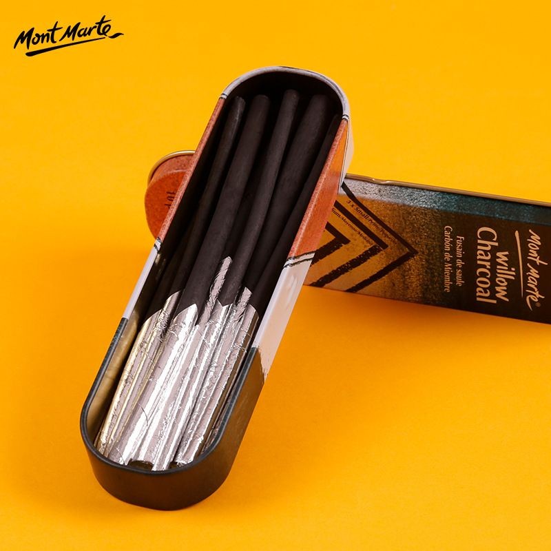 Montmartre Willow Charcoal Bar Charcoal Pen Tin Box Set Carbon Fine ทนทาน Montmartre Willow Charcoal