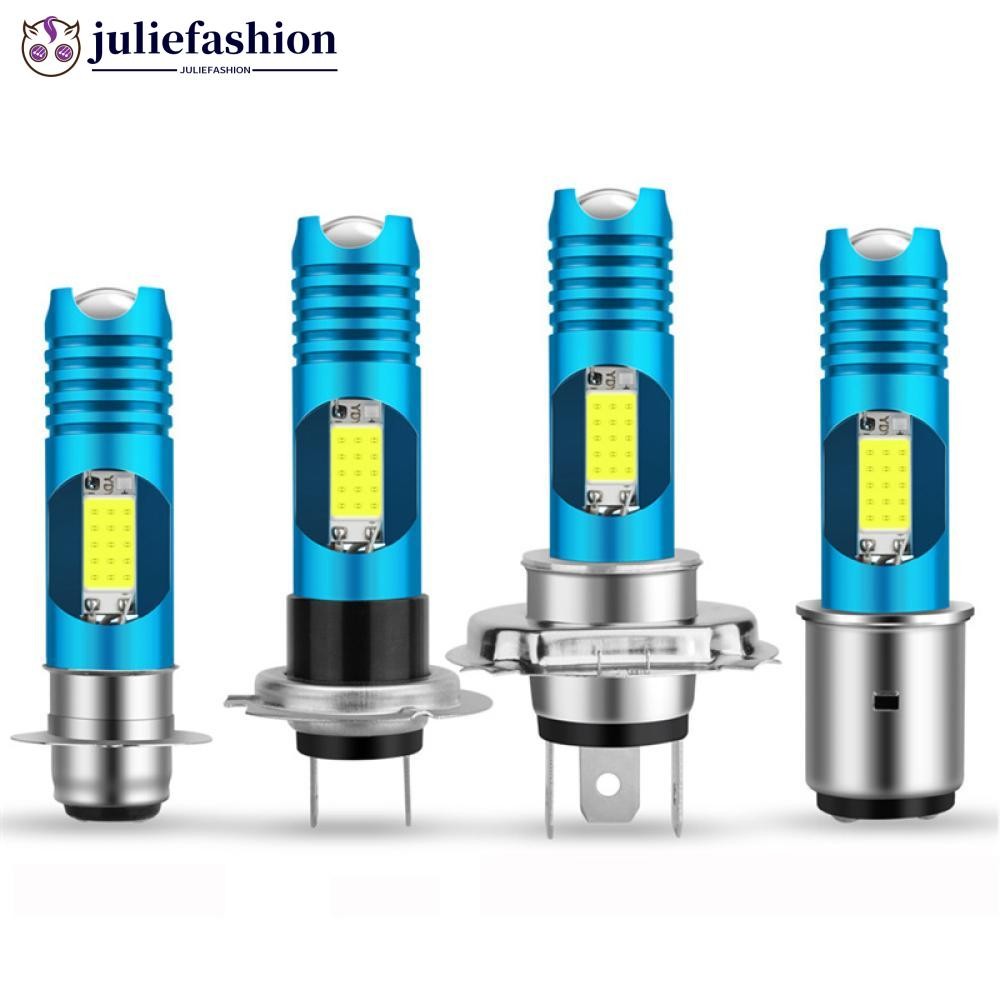 JULIEFASHION 1PC RGB H4/H7/P15D/BA20D ไฟหน้ารถจักรยานยนต์ LED Hi/Low Canbus หลอดไฟ LED Moto หมอกขับร