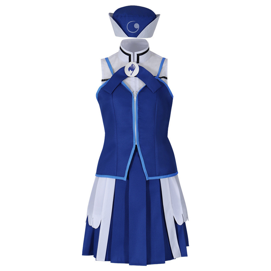 Fairy Tail Cosplay Costume สไตล์ Zubyia Rox ชุดอะนิเมะสีฟ้าสำหรับหญิง