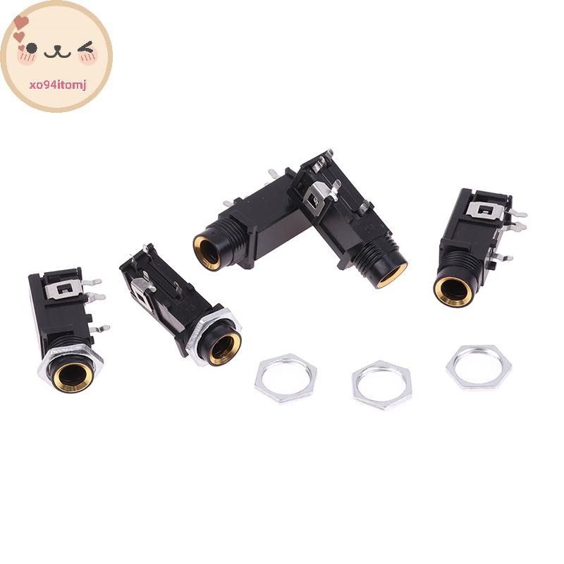 XOTOMJ 5PCS Audio Straight jack Connector Jack สเตอริโอ Dual Channel ไมโครโฟนซ็อกเก็ตอะแดปเตอร์เสียง TH