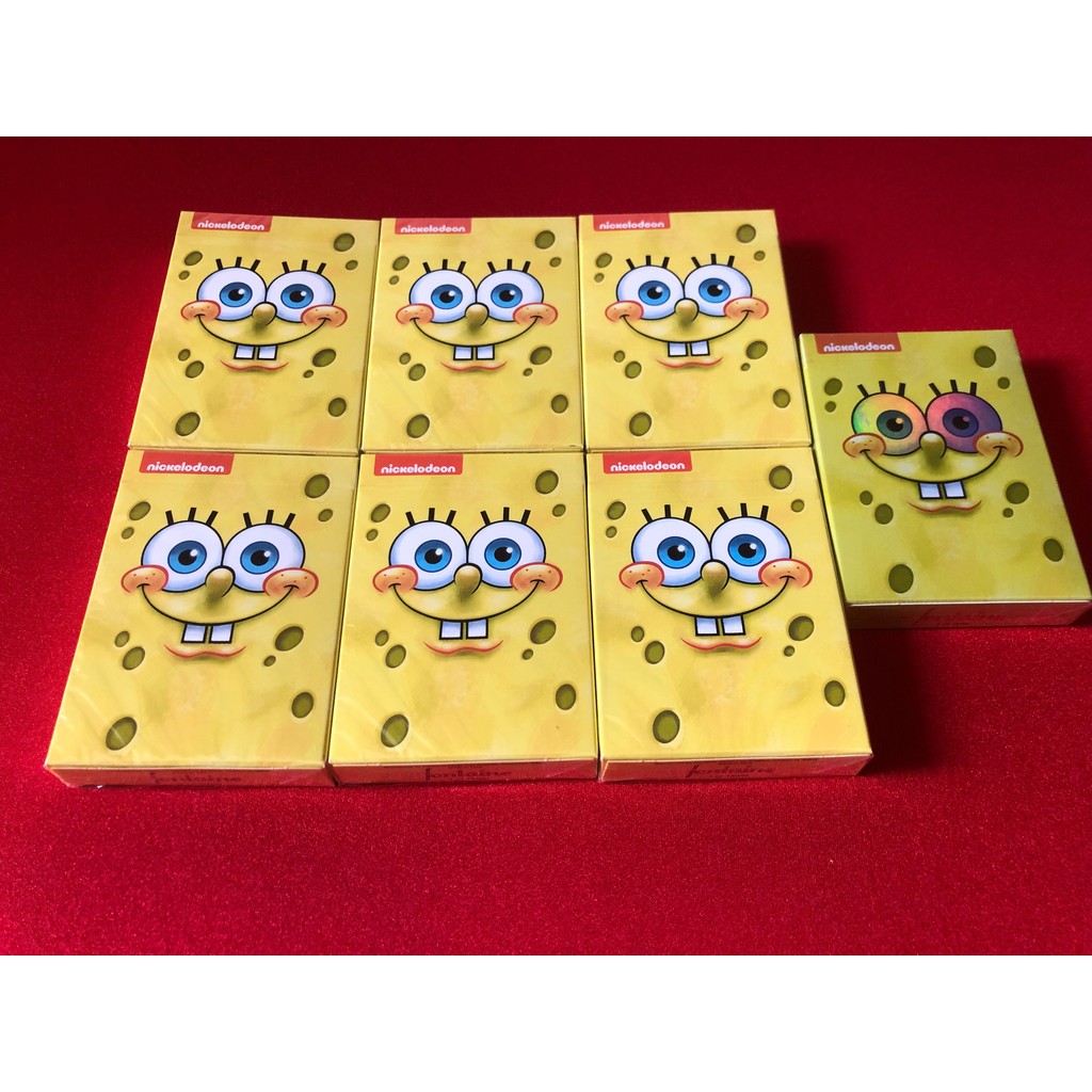 ยี่ห้อใหม่แท้ SpongeBob SquarePants Fangdan นําเข้าดอกไม้ตัด Magic Poker Global Limited High-End เล่นไพ่สะสมของขวัญ