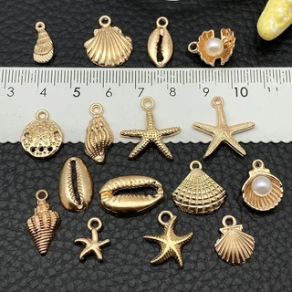 ชุดสัญลักษณ์สัตว์ทะเล 16 ชิ้น อัญมณีผสม สำหรับทำเครื่องประดับ DIY สร้อยข้อมือและสร้อยคอมากมาย