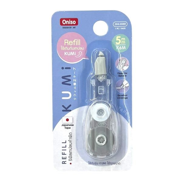 รีฟีลเทปลบคำผิด Oniso Kumi สีฟ้า ONI-838R (5มม.x6ม.)