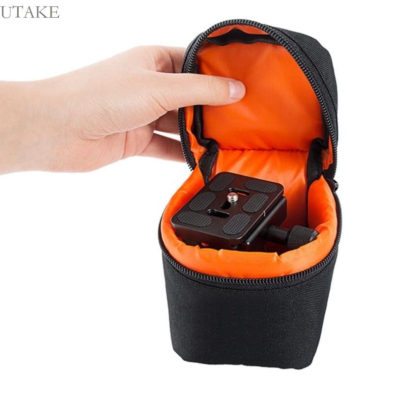 Utake กระเป๋าเก็บสีดําพร้อมเลนส์กล้องกระเป๋าอุปกรณ์ถ่ายภาพกระเป๋าเบาะ