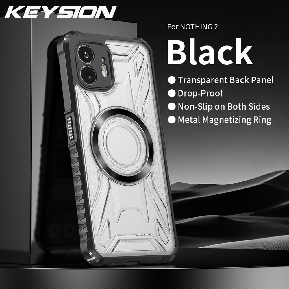 KEYSION กรณีแม่เหล็กโปร่งใสสําหรับโทรศัพท์ไม่มีอะไร 2 1 ซิลิโคน + PC Heavy Duty กันกระแทกฝาครอบโทรศัพท์สําหรับ Nothing โทรศัพท์ 1 2