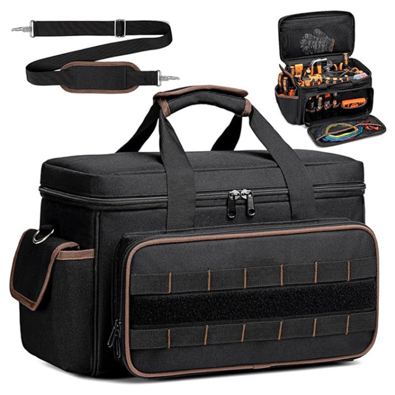 [พร้อมส่ง] กระเป๋าเครื่องมือ Heavy Duty Tool Bag Oxford Waterproof 17นิ้ว - Portable Workshop Organizer สำหรับช่าง สีดำ🔧