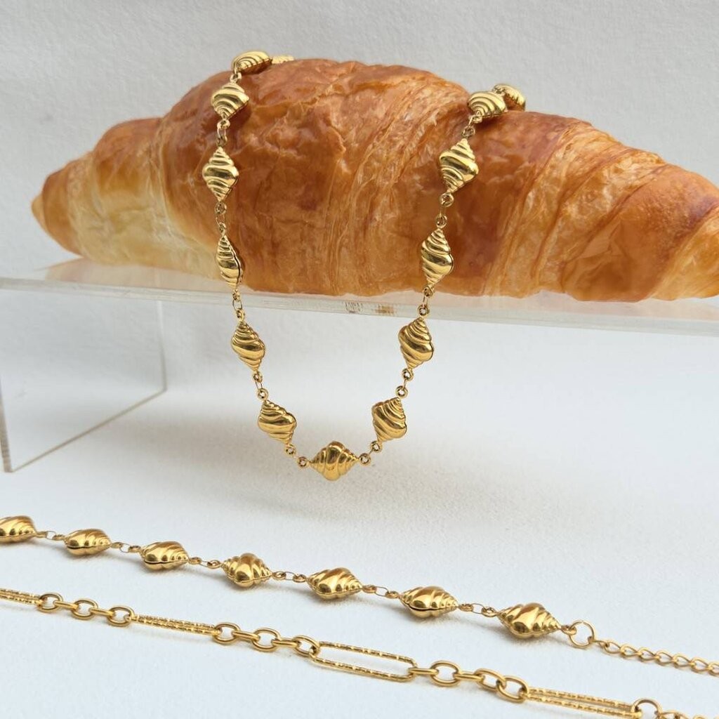 WELRY.acc พร้อมส่ง เซตสร้อยคอ สร้อยข้อมือ รุ่น croissant