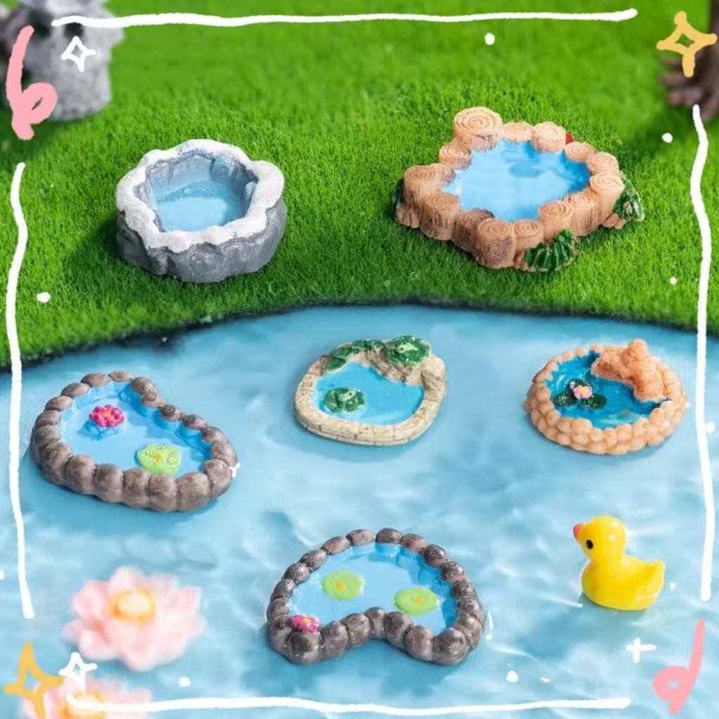 จําลองมินิบ่อสระว่ายน้ําเรซิ่นเครื่องประดับไมโครภูมิทัศน์ฉาก ทําเอง ฉ่ํากระถางต้นไม้ตกแต่งงานฝีมือเรซินภูมิทัศน์ไมโครตกแต่งตู้ปลา