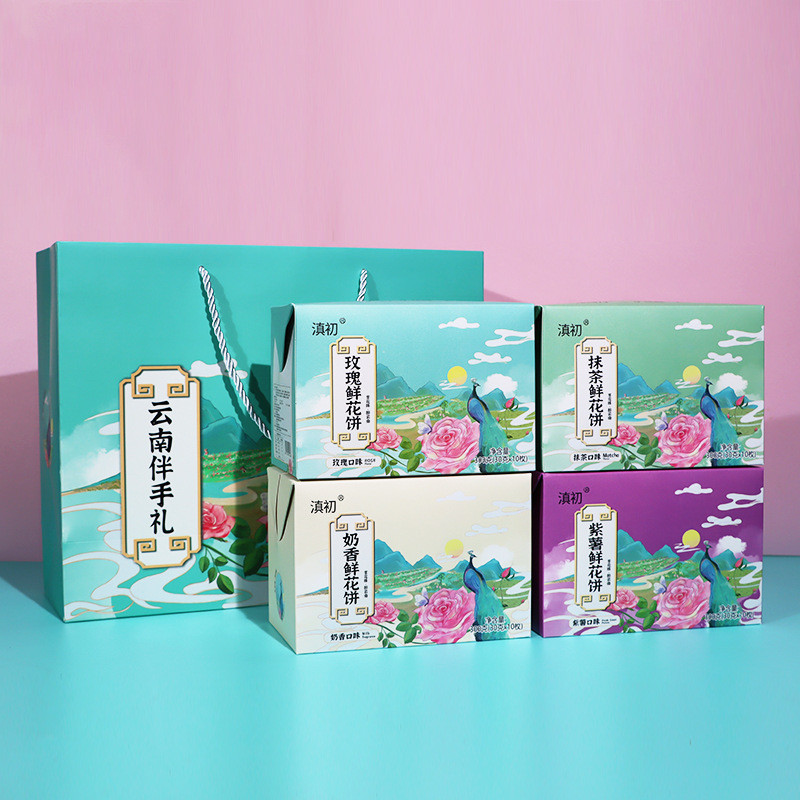 เค้กดอกไม้ เค้กดอกกุหลาบพิเศษของยูนนาน 300 กรัมกล่องของว่างแบบสบาย ๆ ขนมแบบดั้งเดิม 7.17 5SRL